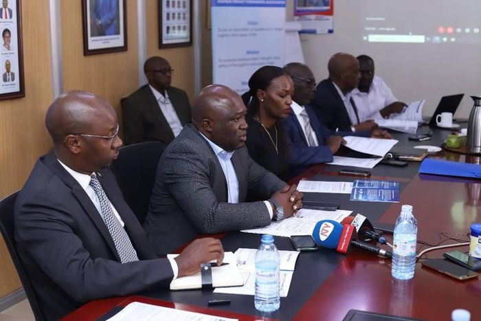 UPPA officials speaking to press about the upcoming freight forwarders conference