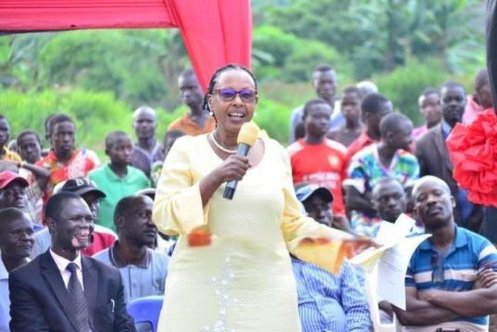 Minister Alice Kaboyo launching the projects