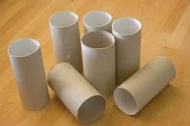 Toilet paper tubes or core in use