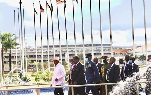 On arrival, President Yoweri Museveni was received at Jomo Kenyatta International Airport by a delegation from the Kenyan government led by Dr. Musalia Mudavadi, the Prime Cabinet Secretary