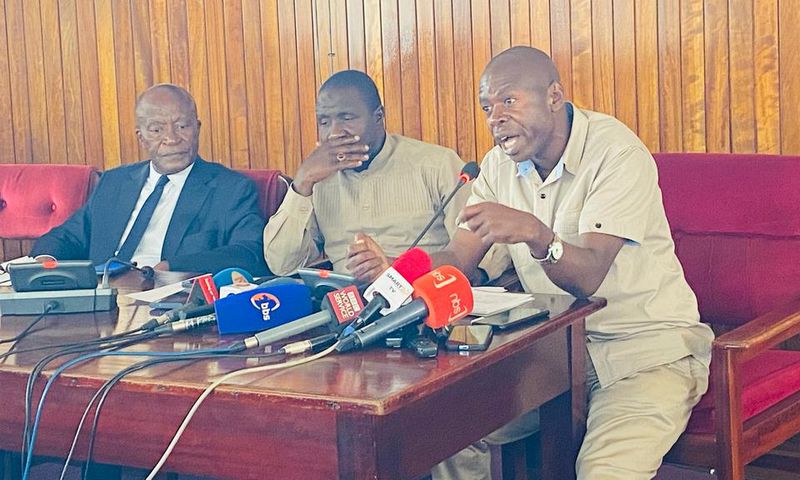 The MPs addressing press on Monday
