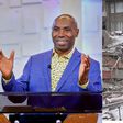 A collage of Prophet Kakande and a scene from the earthquake
