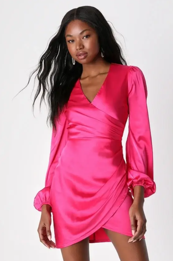 Hot pink mini dress