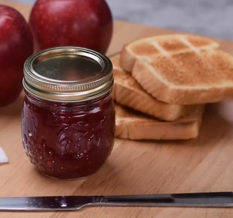 Use your homemade jam on bread for breakfast