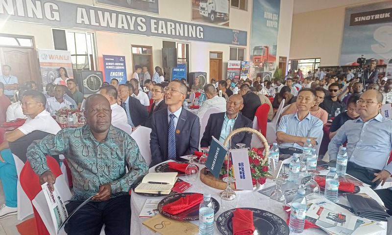 Gov't spokesperson Ofwono Opondo and the executives of Double Q at the 10 anniversary celebrations