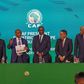 Patrice Motsepe (2nd-L), president of the Confederation of African Football, announces the host countries for the 2027 Africa Cup of Nations during a ceremony held in Cairo, Egypt on September 27, 2023. PHOTO | KHALED DESOUKI | AFP