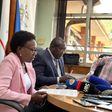 Health Minister Dr Jane Ruth Aceng addressing press on Monday in Kampala