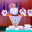 Vice-President, Yemi Osinbajo; Senate President Ahmad Lawan; Speaker of the House of Representatives, Femi Gbajabiamila; Secretary to the Government of the Federation, Boss Mustapha and Minister for Budget and Finance, Zainab Ahmed witnessed the signin...