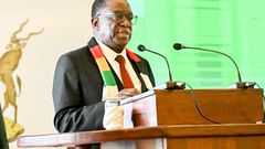 Zimbabwe President Emmerson Mnangagwa speaks at ADPA meeting Source – Facebook