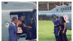 Students arrived in a chopper for Prom at Ellite High