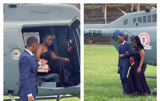Students arrived in a chopper for Prom at Ellite High