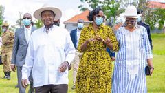 President Yoweri Museveni, his wife Janet and their daughter Patience Rwabwogo