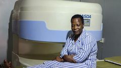 MP Betty Namboozi undergoing an MRI scan