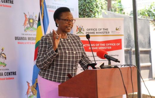 Minister Alice Kaboyo announcing the release of the funds