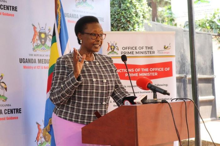 Minister Alice Kaboyo announcing the release of the funds