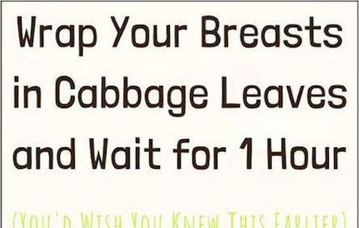 Why women put cabbage leaves on their breasts/Courtesy