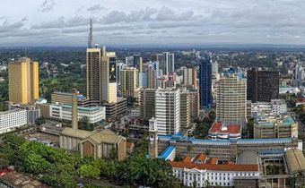 Nairobi City skyline.