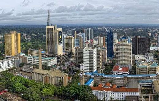 Nairobi City skyline.