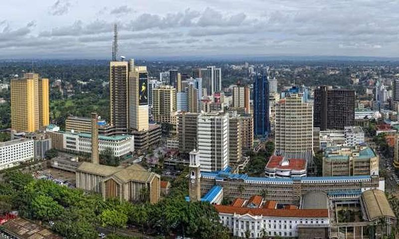 Nairobi City skyline.