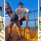 Awilo Longomba retires drink on Ritah Dancehall's backside on sailing excursion/Instagram