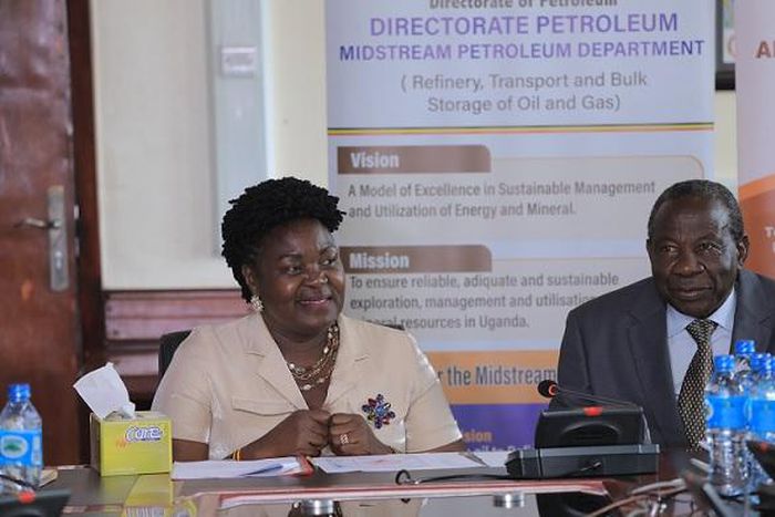 Energy and Minerals Development Minister Ruth Nankabirwa and Finance Minister Matia Kasaija/Courtesy