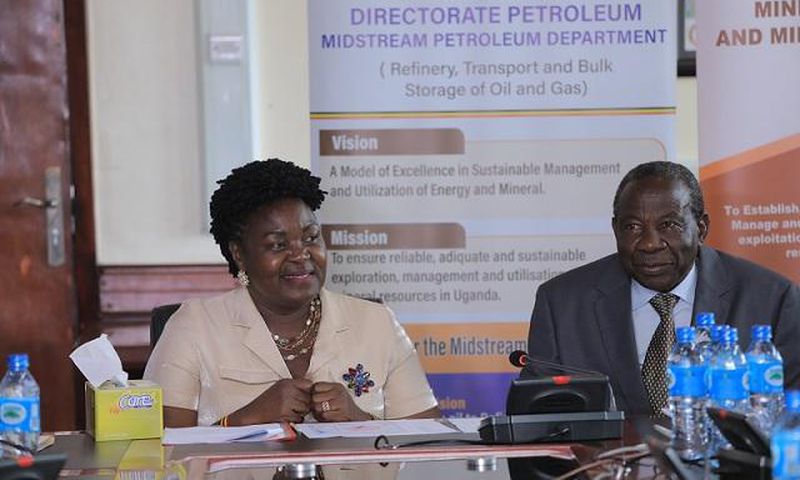 Energy and Minerals Development Minister Ruth Nankabirwa and Finance Minister Matia Kasaija/Courtesy