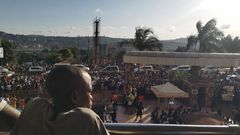 Crowds gather at Freedom City on Friday evening