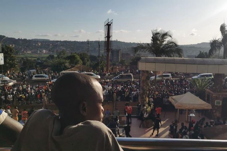 Crowds gather at Freedom City on Friday evening