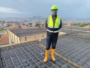 Atwine at a construction site