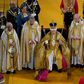 Britain's King Charles III receives The St Edward's Crown during his coronation ceremony at Westminster Abbey
