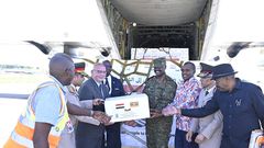 The foot and mouth disease vaccines were received by Senior Presidential Advisor on Special Operations, Gen. Muhoozi Kainerugaba, at Entebbe International Airport.