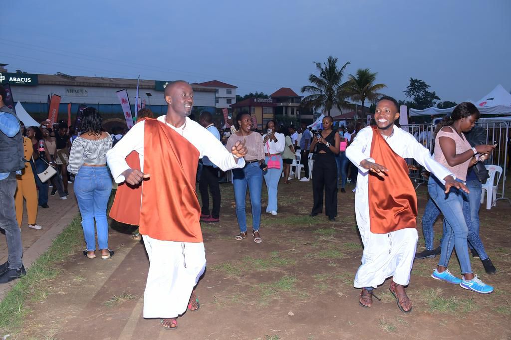 Revelers joined in the party
