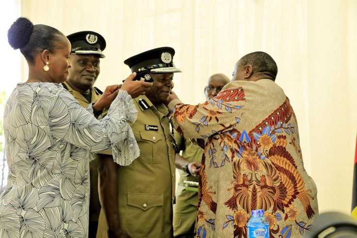 The handover and takeover ceremony, held at Police headquarters in Naguru, Kampala, was presided over by the Minister of Internal Affairs, Maj. Gen. Kahinda Otafiire.
