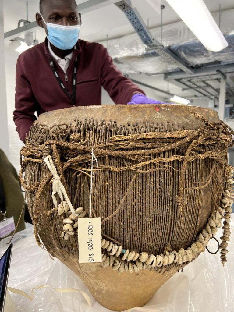 This drum was take from Bunyoro to Cambridge in 1920