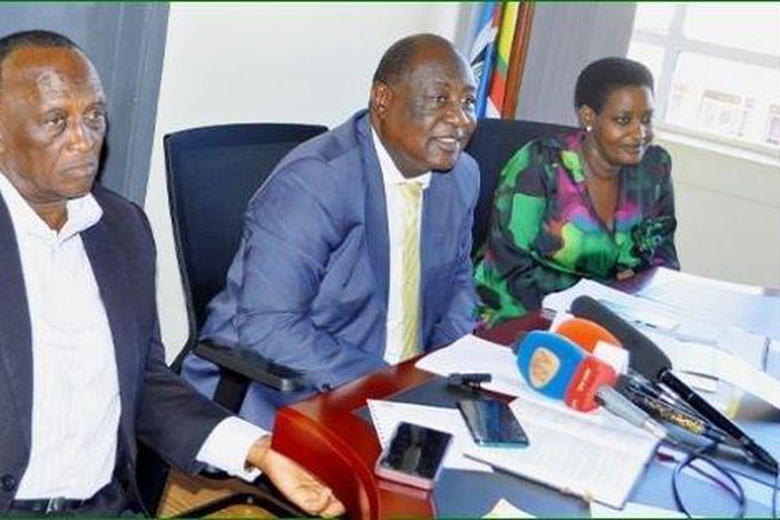 Gen Moses Lukyamuzi, Minister Sam Mayanja and Wakiso RDC Justine Mbabazi