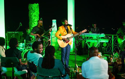 Kenneth Mugabi serenading the audience