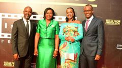 L-R: Deputy Speaker Thomas Tayebwa, wife, Anita; Natasha Museveni and her husband, Edwin Karugire