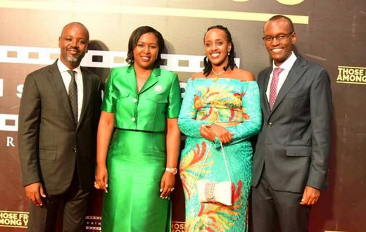 L-R: Deputy Speaker Thomas Tayebwa, wife, Anita; Natasha Museveni and her husband, Edwin Karugire