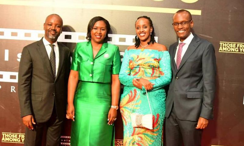 L-R: Deputy Speaker Thomas Tayebwa, wife, Anita; Natasha Museveni and her husband, Edwin Karugire