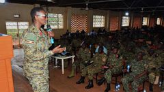 The event is taking place at the Non-Commissioned Officers Academy in Jinja.