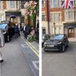 Amama Mbabazi was filmed departing his hotel in London