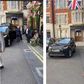 Amama Mbabazi was filmed departing his hotel in London