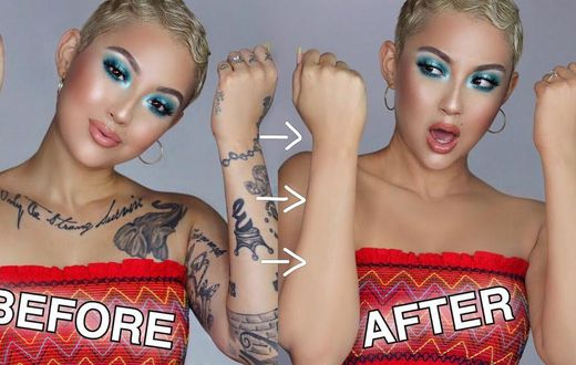 Covering tattoos with makeup [YouTube]