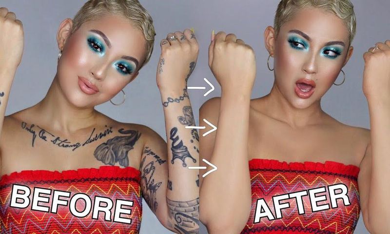 Covering tattoos with makeup [YouTube]