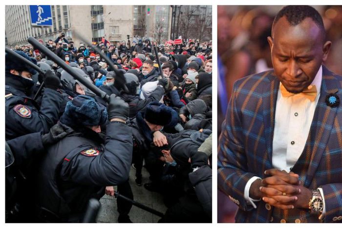 Russian security forces battled with protesters last week as predicted by Mbonye