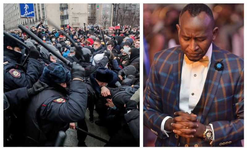 Russian security forces battled with protesters last week as predicted by Mbonye