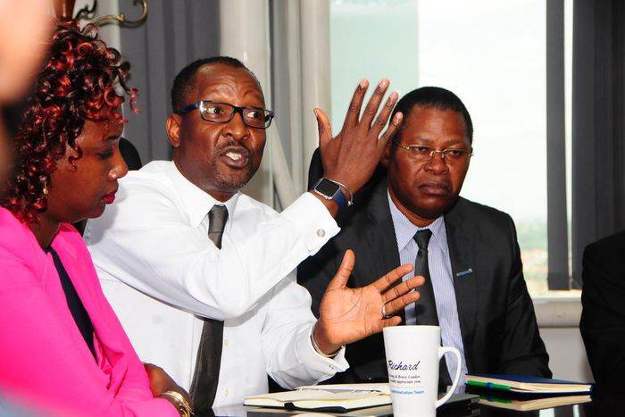 Richard Byarugaba, NSSF's Managing Director, stresses a point.