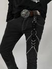 PVC handmade unisex leg harness - chain with metal D-ring & O-ring detailing/How to best style a jean chain