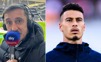 Gary Neville (left) and Gabriel Martinelli