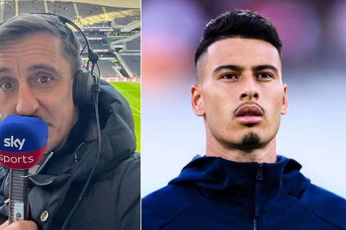 Gary Neville (left) and Gabriel Martinelli